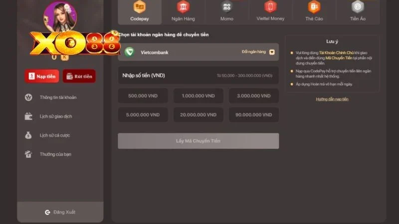 Lưu ý quan trọng khi nạp tiền